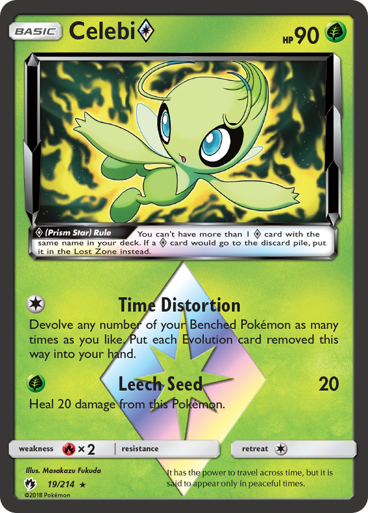 Celebi ◇ 19/214 - Lost Thunder Holofoil - Game Nerdz