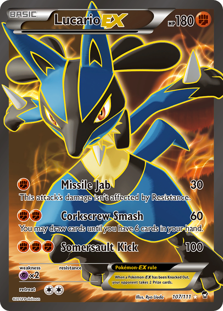 ルカリオEX Lucario EX #107 Lucario-EX 107/111 - Furious Fists Holofoil - Game Nerdz