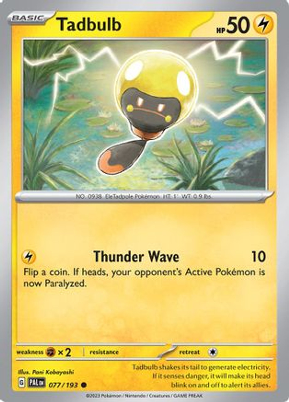 ポケモンカード PALDEA EVOLVED ポケセン ETB 英語版 Tadbulb - 077/193 77 - SV02 Paldea Evolved - Game Nerdz
