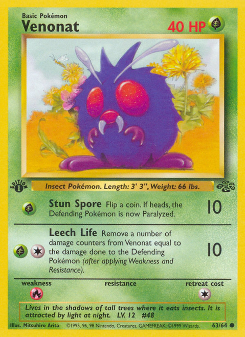 Venonat 63/64 - Jungle 1st Edition