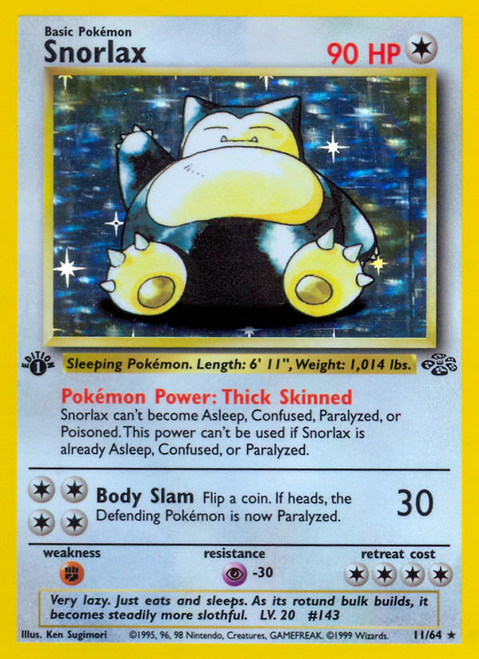 Snorlax 11/64 - Jungle 1st Edition Holofoil
