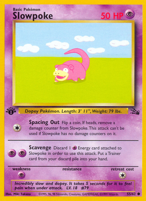 Slowpoke 55/62 - Fossil 1st Edition