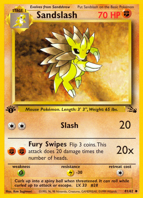 Sandslash 41/62 - Fossil Unlimited