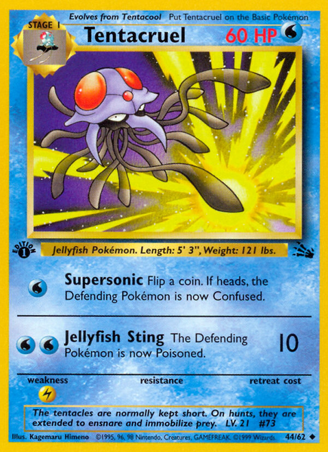 Tentacruel 44/62 - Fossil 1st Edition