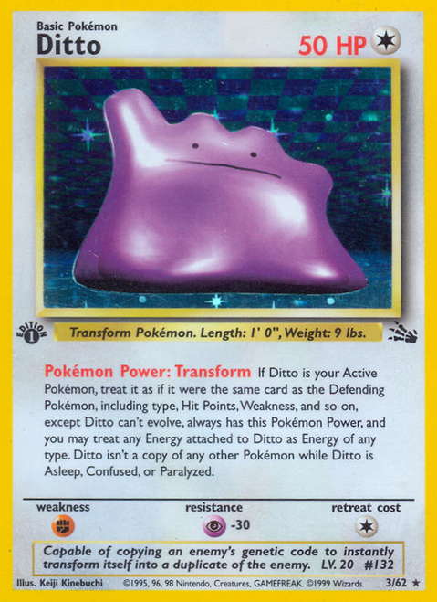 Ditto 3/62 - Fossil 1st Edition Holofoil