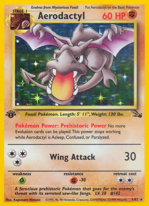 Aerodactyl 1/62 - Fossil 1st Edition Holofoil