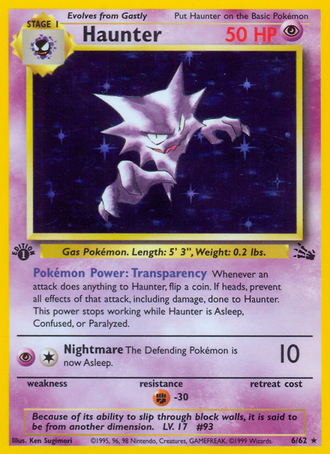 Haunter 6/62 - Fossil 1st Edition Holofoil