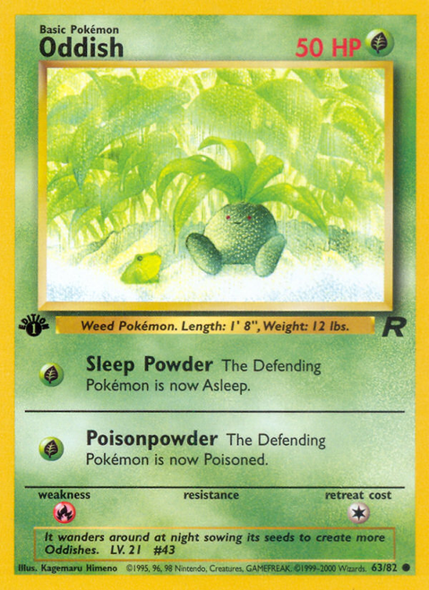 Oddish 63/82 - Team Rocket 1st Edition