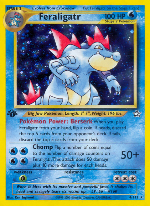 Feraligatr 4/111 - Neo Genesis 1st Edition Holofoil