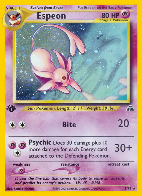 Espeon 1/75 - Neo Discovery 1st Edition Holofoil
