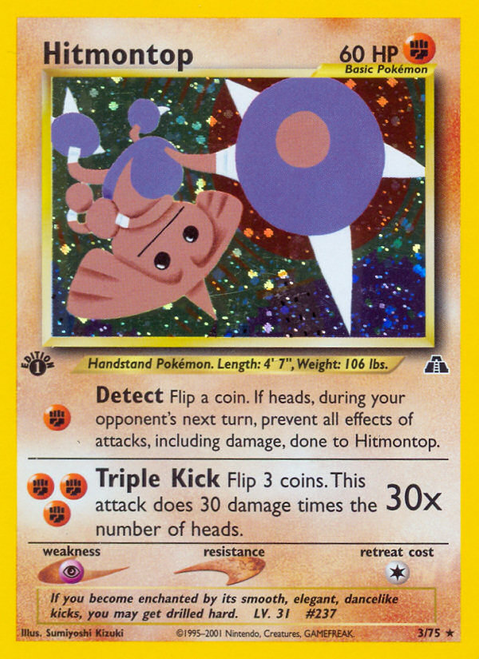 Hitmontop 3/75 - Neo Discovery Unlimited Holofoil