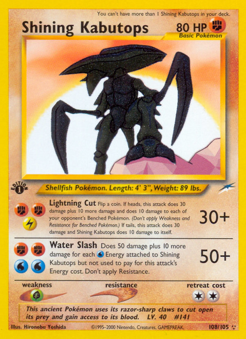 Shining Kabutops 108/105 - Neo Destiny 1st Edition Holofoil