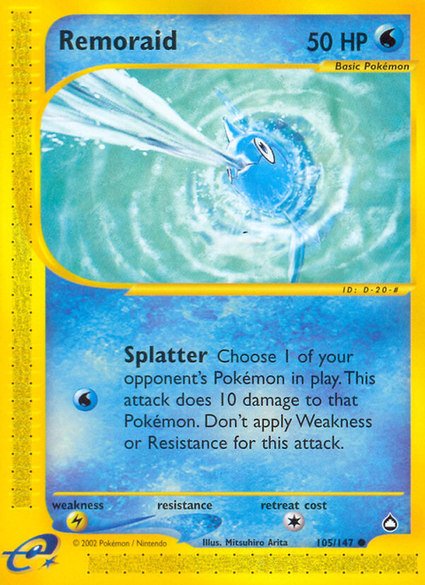 remoraid pokemon card value Retreat Cost Remoraid 105/147 - Aquapolis -