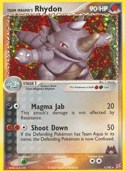 Team Magma's Rhydon 11/95 - Team Magma vs Team Aqua Holofoil