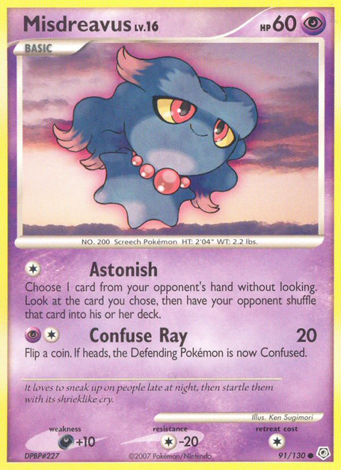 Misdreavus 91/130 - Diamond  Pearl Reverse Holofoil
