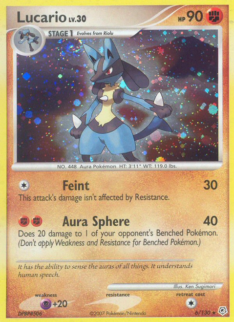 Lucario 6/130 - Diamond  Pearl Reverse Holofoil