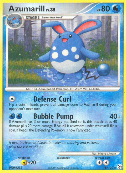 Azumarill 18/130 - Diamond  Pearl Reverse Holofoil