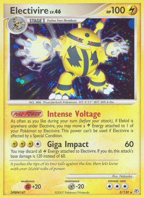 Electivire 3/130 - Diamond  Pearl Reverse Holofoil