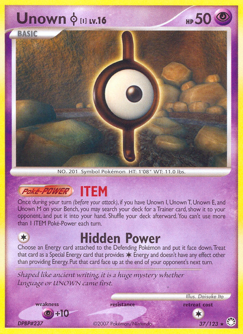 Unown I 37/123 - Mysterious Treasures Reverse Holofoil
