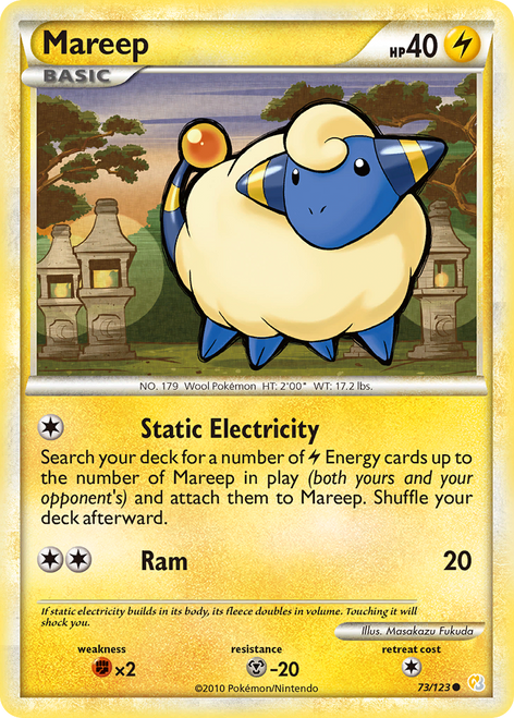 Mareep 73/123 - HeartGold  SoulSilver