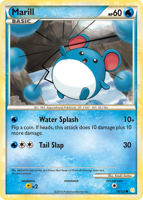Marill 74/123 - HeartGold  SoulSilver Reverse Holofoil