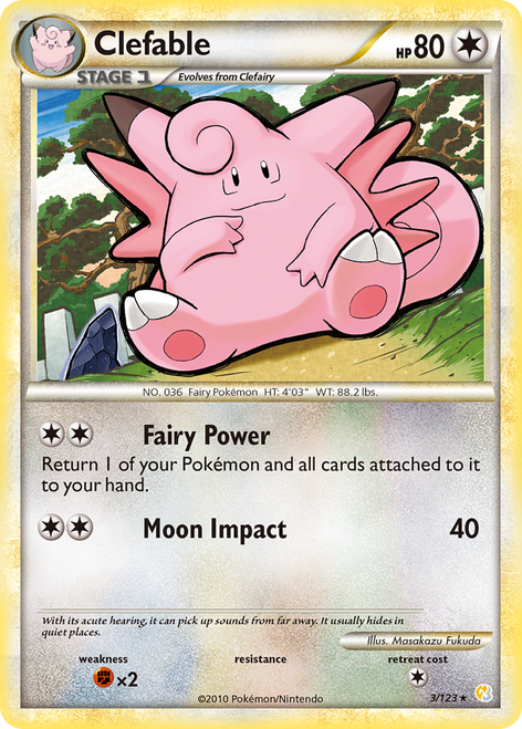 Clefable 3/123 - HeartGold  SoulSilver Reverse Holofoil