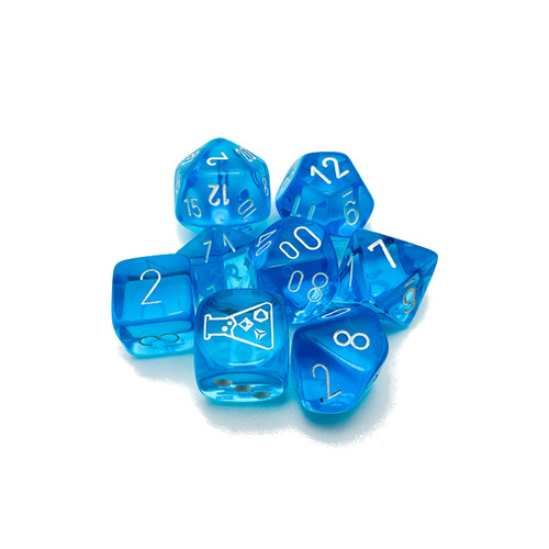 Chessex Dice: Lab Dice - Translucent Polyhedral Tropical Blue/White (Series 7)