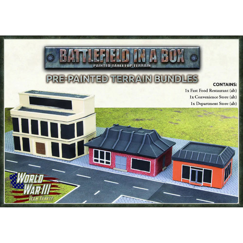 Battlefield in a Box: Modern Terrain Bundle 1 - Food & Shops