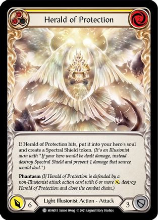 Herald of Protection (Yellow) (MON015) Monarch 1st Edition Rainbow Foil