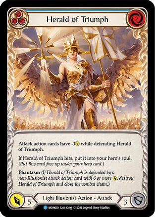 Herald of Triumph (Blue) (MON010) Monarch Unlimited Edition Rainbow Foil