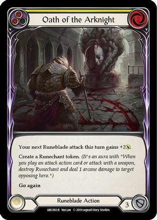 Oath of the Arknight (Yellow) (ARC092) Arcane Rising Unlimited Edition