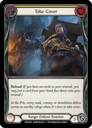 Take Cover (Yellow) (ARC049) Arcane Rising 1st Edition Rainbow Foil