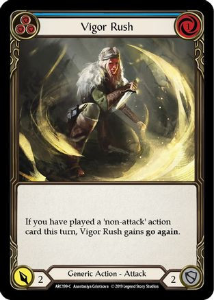 Vigor Rush (Blue) (ARC199) Arcane Rising 1st Edition Rainbow Foil