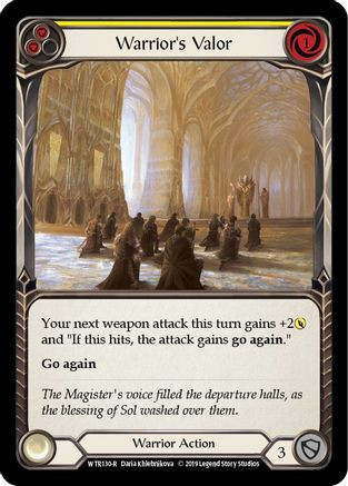 Warrior's Valor (Yellow) (WTR130) Welcome to Rathe Unlimited Edition Rainbow Foil