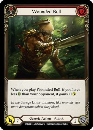 Wounded Bull (Red) (WTR200) Welcome to Rathe 1st Edition Rainbow Foil