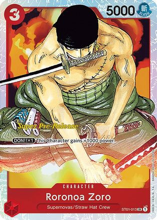 Roronoa Zoro (ST01-013) Super Pre-Release Starter Deck 1: Straw Hat Crew Foil
