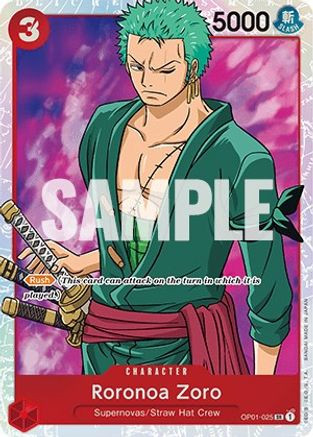 フリーソロ　ワンドロップ Roronoa Zoro (OP01-025) Romance Dawn Foil - Game Nerdz