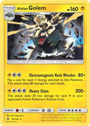 Alolan Golem - 42/145 (Cosmos Holo) 42 - Blister Exclusives Holofoil