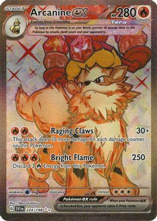 Arcanine ex - 224/198 224 - SV01 Scarlet  Violet Base Set Holofoil
