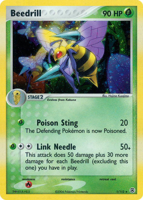 Beedrill 1/112 - FireRed  LeafGreen Reverse Holofoil