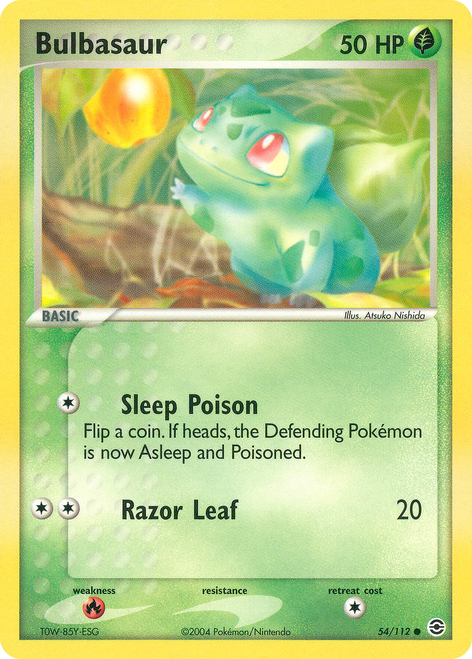 Bulbasaur 54/112 - FireRed  LeafGreen Reverse Holofoil