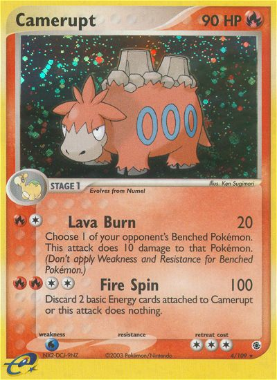 Camerupt 4/109 - Ruby  Sapphire Reverse Holofoil