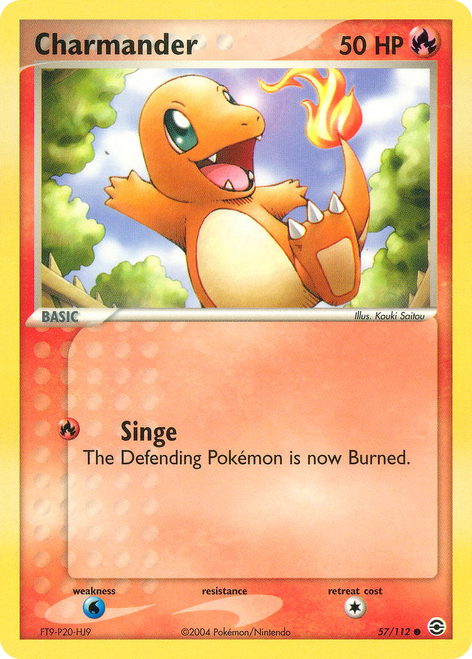 Charmander 57/112 - FireRed  LeafGreen Reverse Holofoil