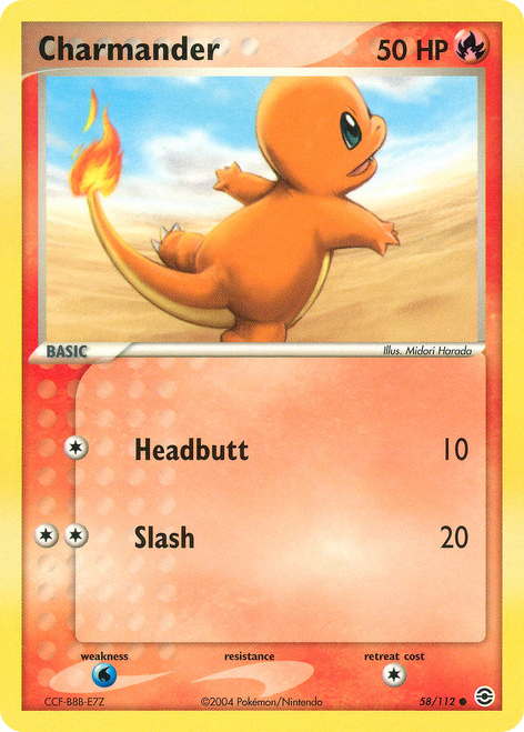 Charmander 58/112 - FireRed  LeafGreen Reverse Holofoil