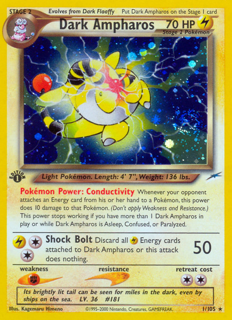 Dark Ampharos 1/105 - Neo Destiny 1st Edition Holofoil