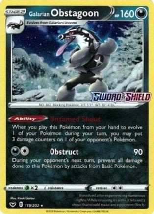 Galarian Obstagoon - 119/202 (Cosmos Holo) 119 - Miscellaneous Cards  Products Holofoil
