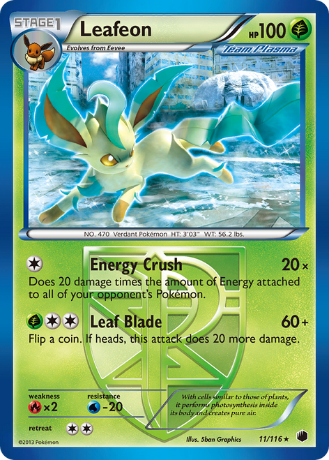 Leafeon 11/116 - Plasma Freeze Reverse Holofoil