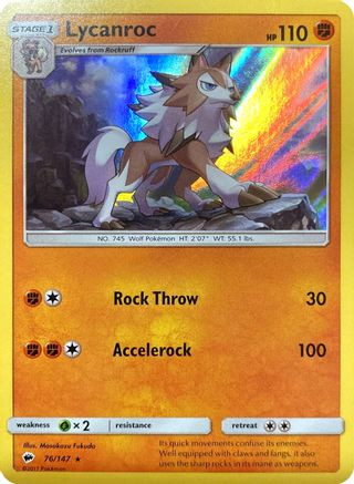 Lycanroc - 76/147 (Water Web Holo) 76 - Miscellaneous Cards  Products Holofoil