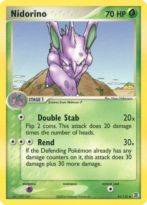 Nidorino 41/112 - FireRed  LeafGreen Reverse Holofoil