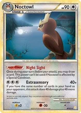 Noctowl - 8/123 (HeartGold & SoulSilver) 8 - Deck Exclusives (Cosmos Holo)